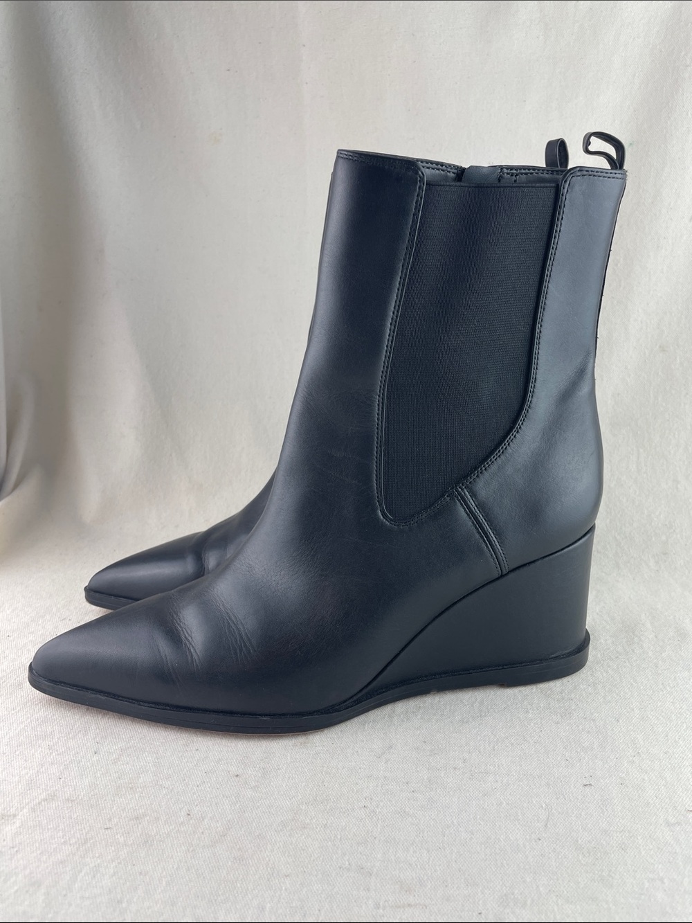 Franco Sarto Black Wedge Ankle Boots Size 11